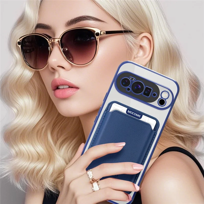 For Google Pixel 10 Pro XL Case Compatible with MagSafe TPU + PC Mobile Cover with Card Bag - Sapphire