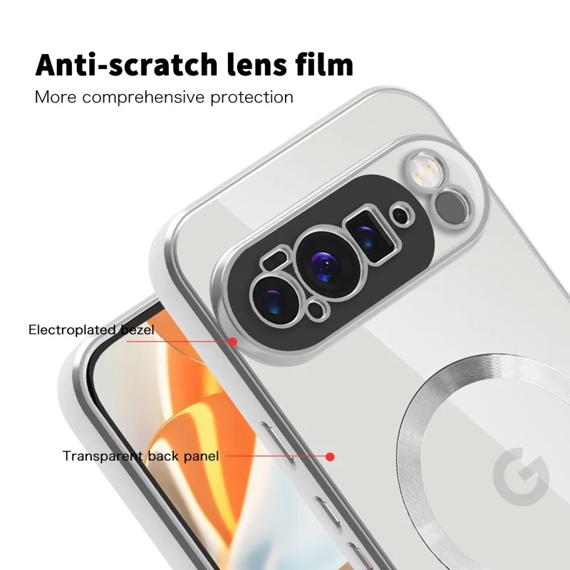 For Google Pixel 10 Pro XL Magnetic Case TPU + PC Mobile Cover with Card Bag - Titanium Grey