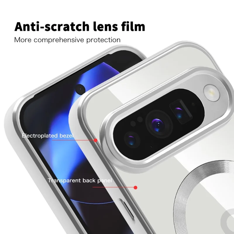 For Google Pixel 10 / 10 Pro Magnetic Case TPU + PC Mobile Cover with Card Bag - Titanium Grey