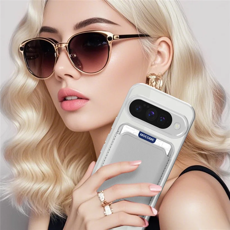 For Google Pixel 10 / 10 Pro Magnetic Case TPU + PC Mobile Cover with Card Bag - Titanium Grey