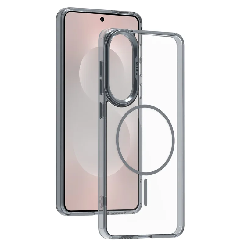 For Samsung Galaxy S25 Edge Magnetic Case TPU PC Clear Phone Cover - Titanium Grey