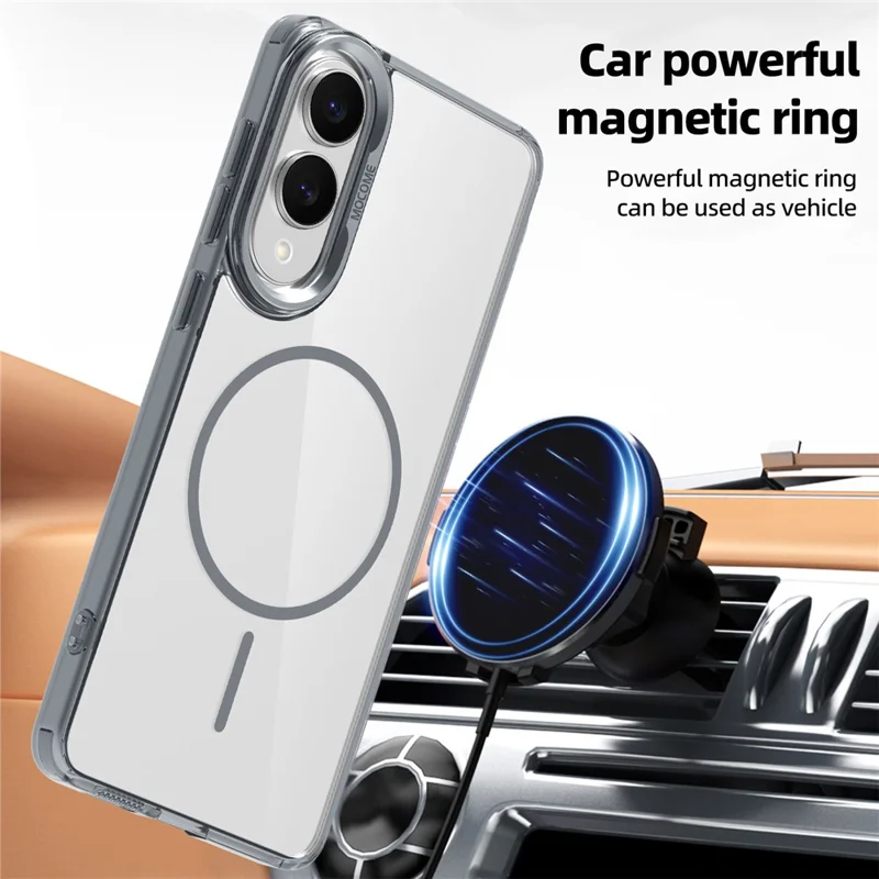 For Samsung Galaxy S25 Edge Magnetic Case TPU PC Clear Phone Cover - Titanium Grey