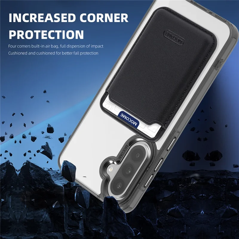 Funda Magnética para Samsung Galaxy A56 5G / A36 5G Compatible con MagSafe, Carcasa de TPU + PC con Tarjetero - Negro Transparente