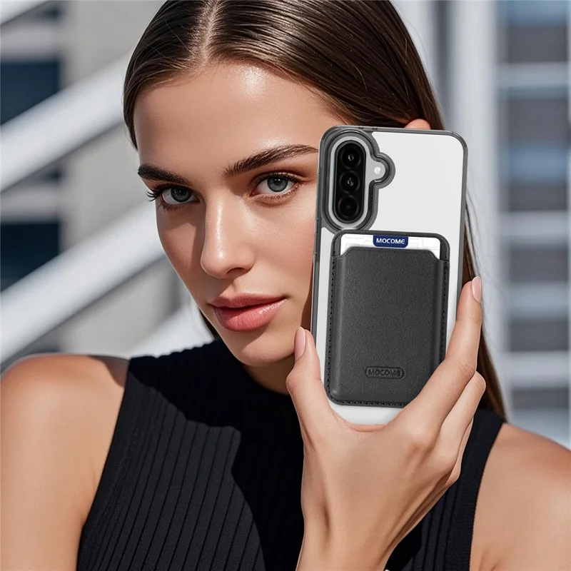 Funda Magnética para Samsung Galaxy A56 5G / A36 5G Compatible con MagSafe, Carcasa de TPU + PC con Tarjetero - Negro Transparente