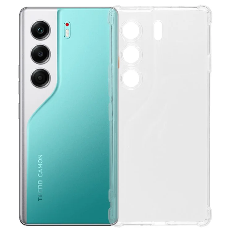 Für TECNO Camon 40 Pro 5G Handyhülle Verstärkte Vier-Ecken Stoßfeste Transparente TPU-Schutzhülle