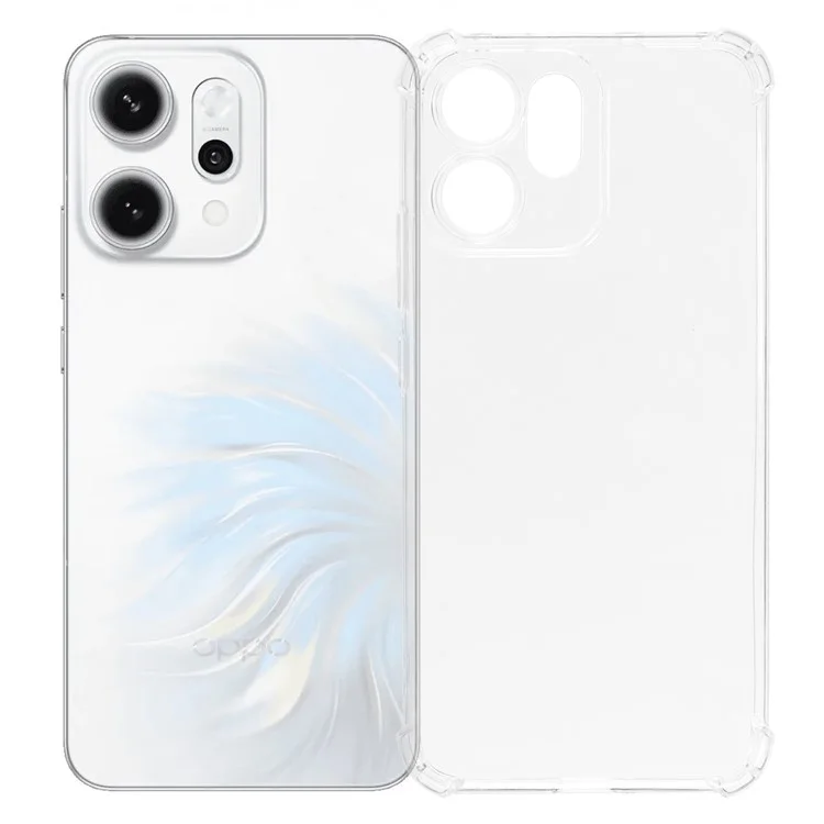 For Oppo Reno14 5G (Global) Phone Case Reinforced Four Corner Anti-Drop Clear TPU Cover