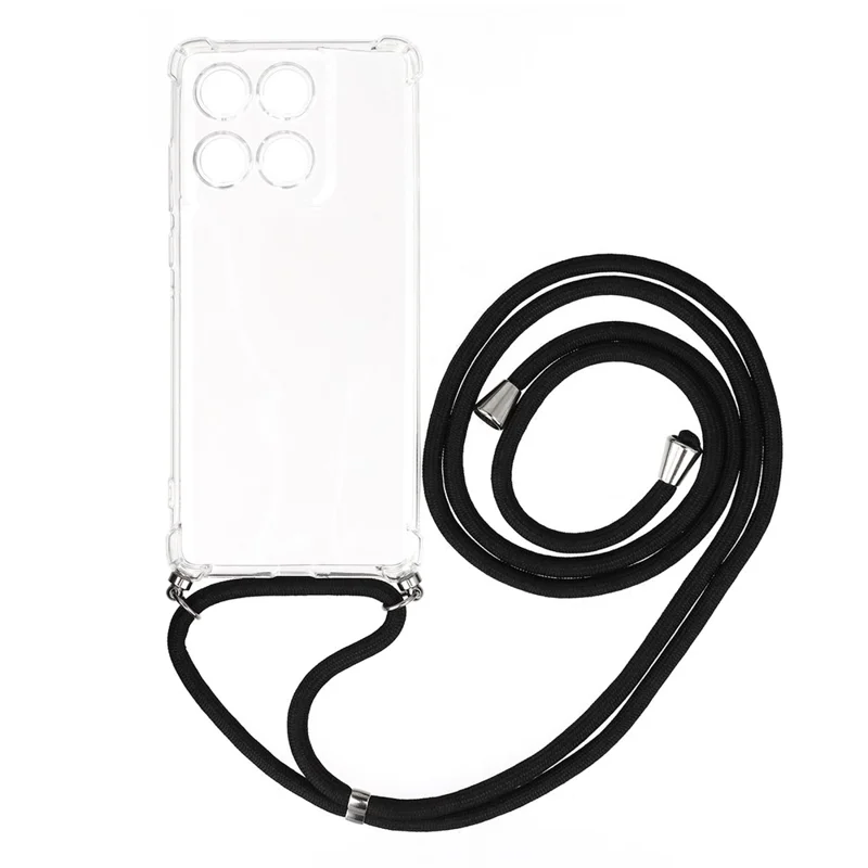 Funda para Motorola Edge 60 5G / Edge 60 Fusion 5G con Esquinas Reforzadas, Carcasa Transparente de TPU con Cordón