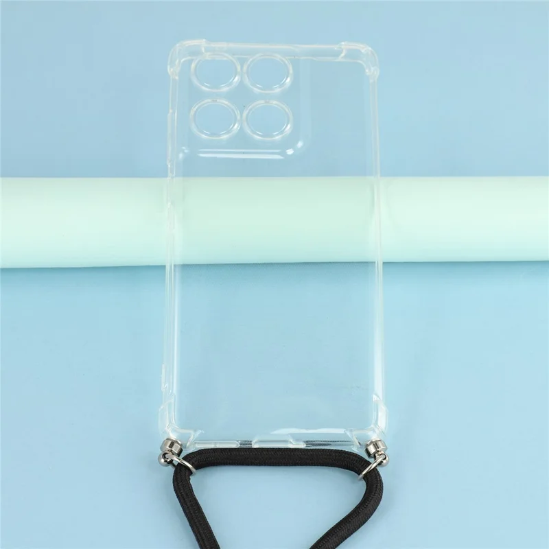 Funda para Motorola Edge 60 5G / Edge 60 Fusion 5G con Esquinas Reforzadas, Carcasa Transparente de TPU con Cordón