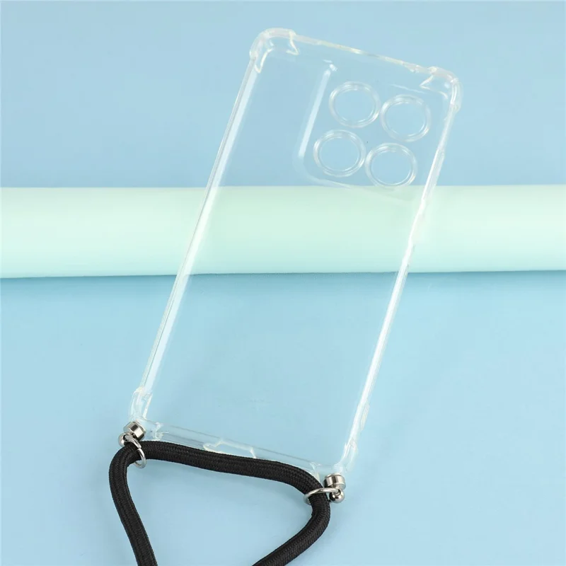 Funda para Motorola Edge 60 5G / Edge 60 Fusion 5G con Esquinas Reforzadas, Carcasa Transparente de TPU con Cordón