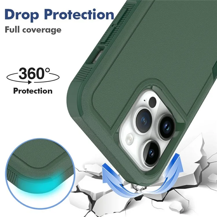 Bulk Purchasing For iPhone 14 Pro Max Case 2 in 1 PC + TPU Shockproof Phone Cover - Dark Green