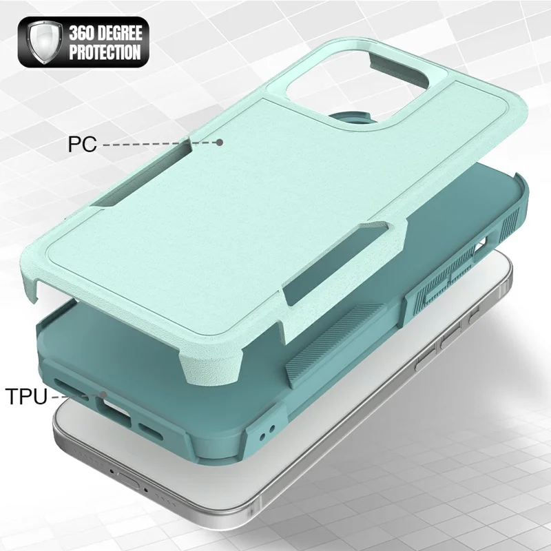 Bulk Purchasing For iPhone 14 Pro Case 2 in 1 PC + TPU Shockproof Phone Cover - Mint Green