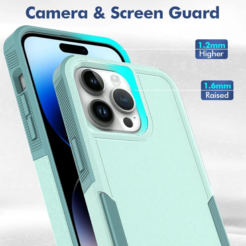 Bulk Purchasing For iPhone 14 Pro Case 2 in 1 PC + TPU Shockproof Phone Cover - Mint Green