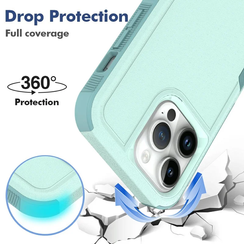 Bulk Purchasing For iPhone 14 Pro Case 2 in 1 PC + TPU Shockproof Phone Cover - Mint Green