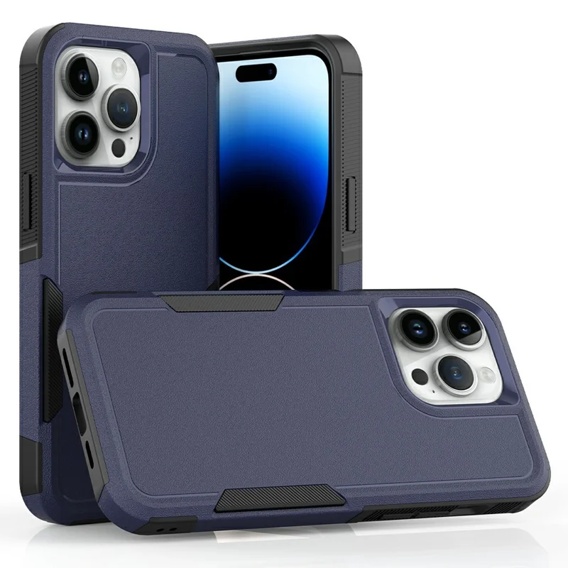 Bulk Purchasing For iPhone 15 Pro Max Case 2 in 1 PC + TPU Shockproof Phone Cover - Dark Blue