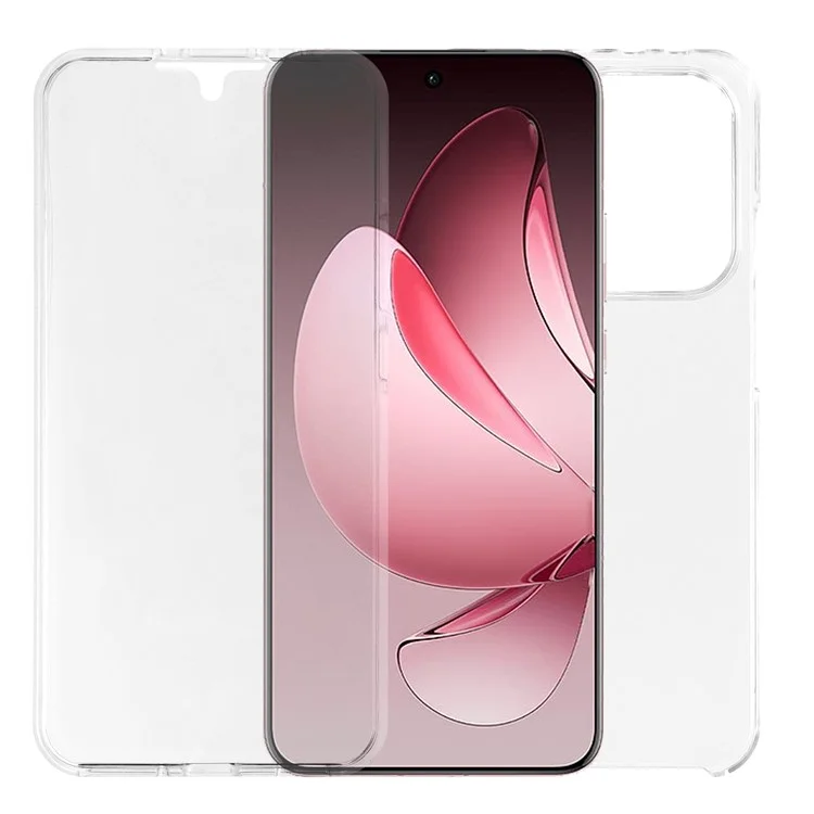 Чехол для Oppo Reno13 5G (Global) TPU-бампер с прозрачной акриловой задней панелью и PET-плёнкой