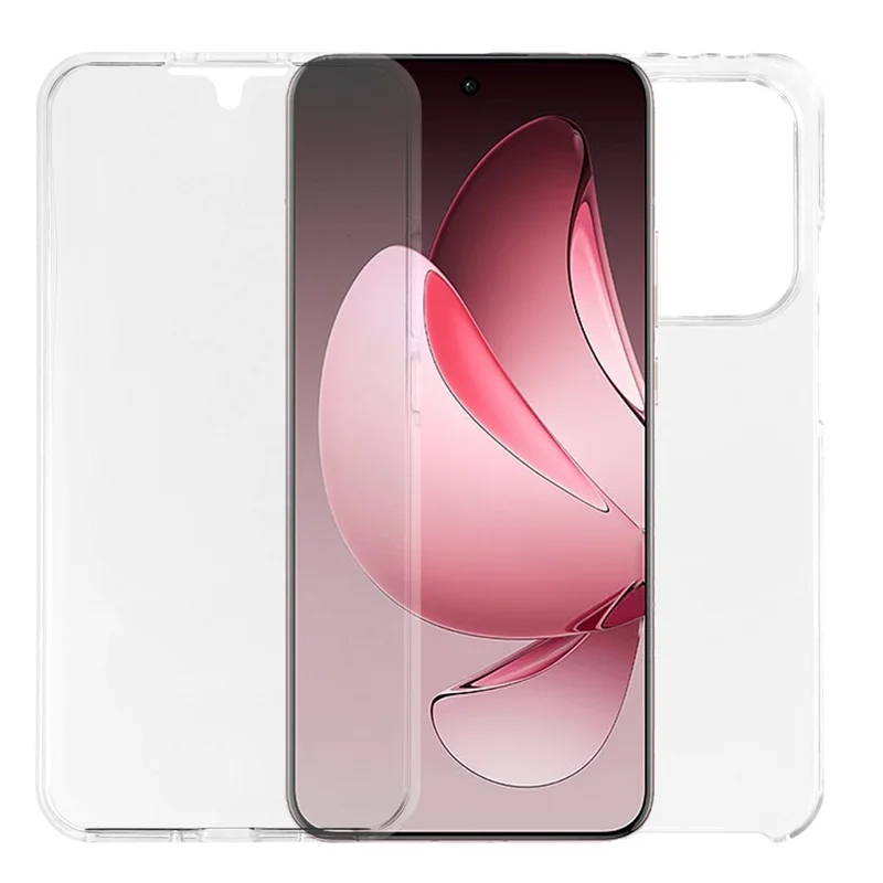 Für Oppo Reno13 Pro 5G Hülle TPU-Rahmen Transparente Acryl-Rückseite Handyhülle mit PET-Folie