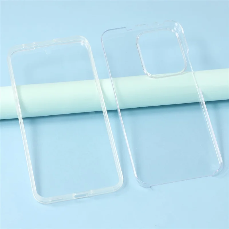 Für Oppo Reno13 Pro 5G Hülle TPU-Rahmen Transparente Acryl-Rückseite Handyhülle mit PET-Folie