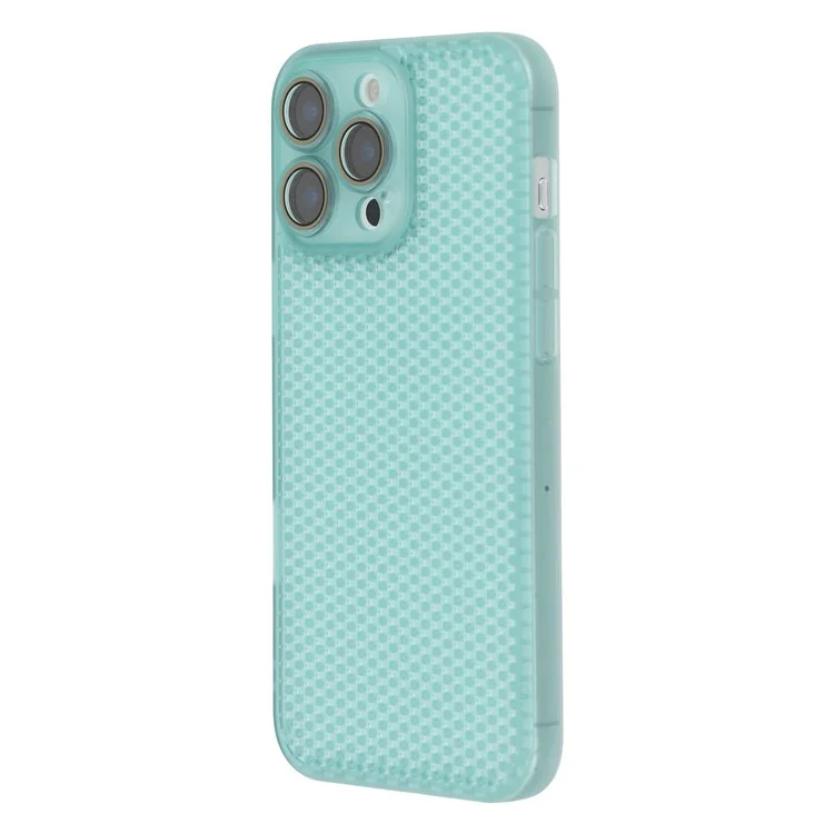 For iPhone 16 Pro Case Heat Dissipation Hard PC Phone Cover with Camera Lens Protector - Transparent Green