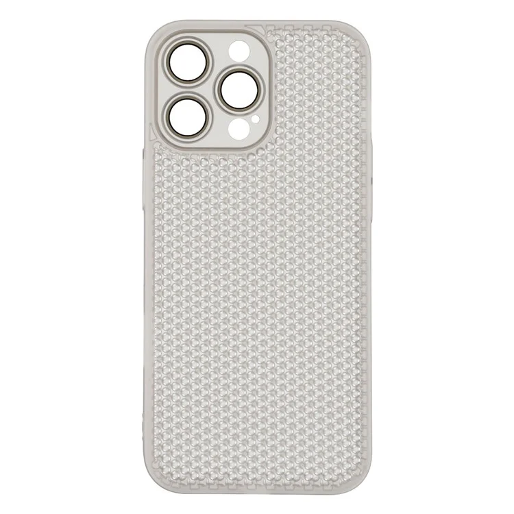 For iPhone 16 Pro Case Heat Dissipation Hard PC Phone Cover with Camera Lens Protector - Transparent Black