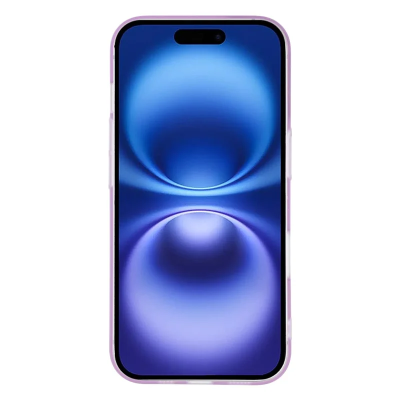 For iPhone 16 Case Heat Dissipation Hard PC Phone Cover with Camera Lens Protector - Transparent Purple