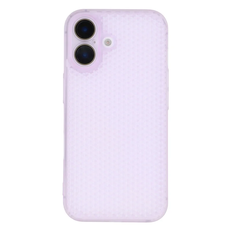 For iPhone 16 Plus Case Heat Dissipation Hard PC Phone Cover with Camera Lens Protector - Transparent Purple