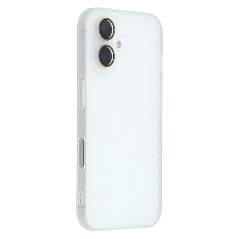 For iPhone 16 Plus Case Heat Dissipation Hard PC Phone Cover with Camera Lens Protector - Transparent White