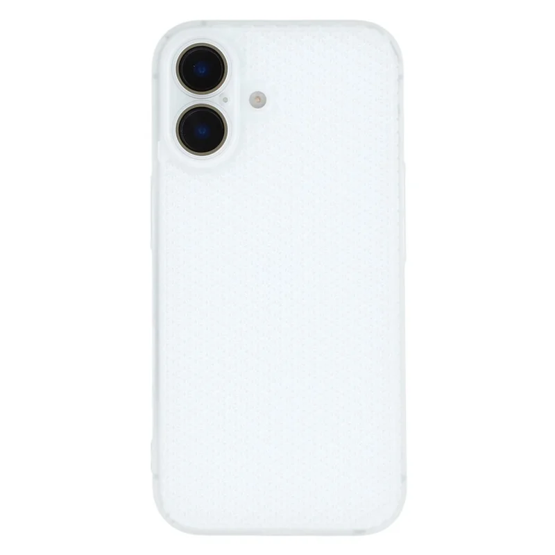 For iPhone 16 Plus Case Heat Dissipation Hard PC Phone Cover with Camera Lens Protector - Transparent White