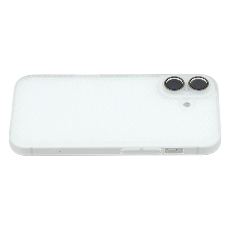 For iPhone 16 Plus Case Heat Dissipation Hard PC Phone Cover with Camera Lens Protector - Transparent White