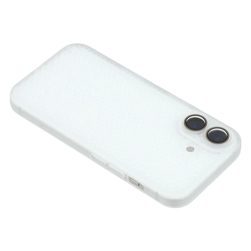 For iPhone 16 Plus Case Heat Dissipation Hard PC Phone Cover with Camera Lens Protector - Transparent White