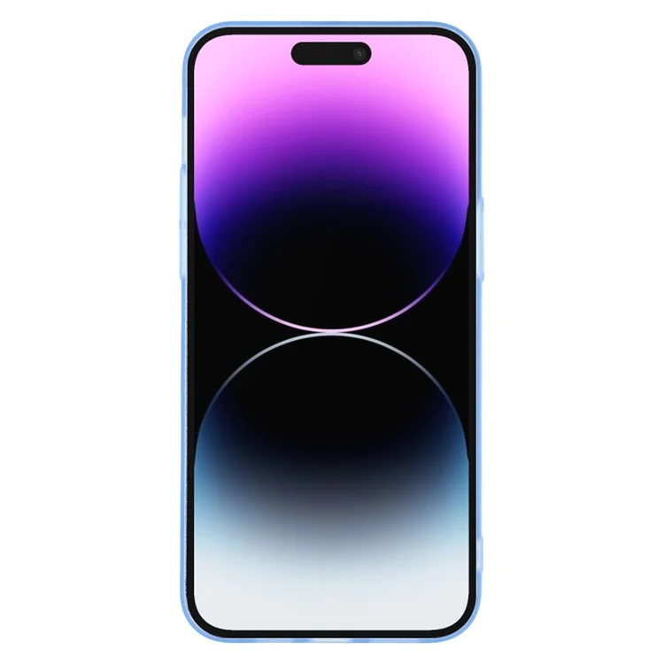 iPhone 14 Pro Max Hülle mit Wärmeableitung, Hartplastik Handyhülle mit Kameraobjektiv-Schutz - Transparent Blau