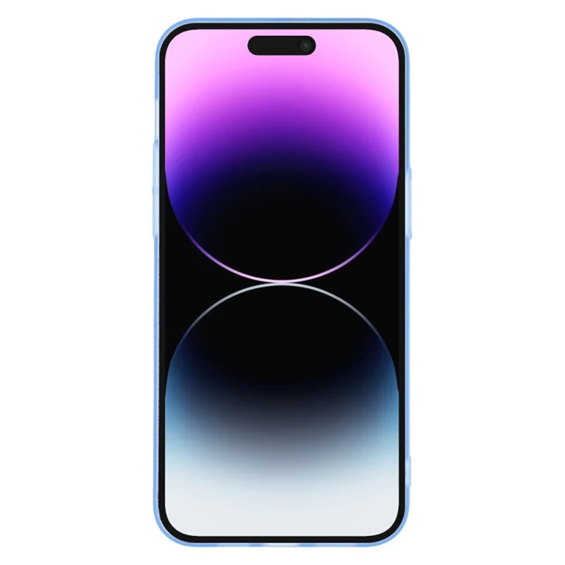 For iPhone 14 Pro Case Heat Dissipation Hard PC Phone Cover with Camera Lens Protector - Transparent Blue