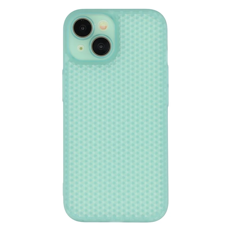 Capa para iPhone 13 com Dissipação de Calor, Capa Rígida de PC com Protetor de Lente da Câmera - Verde Transparente