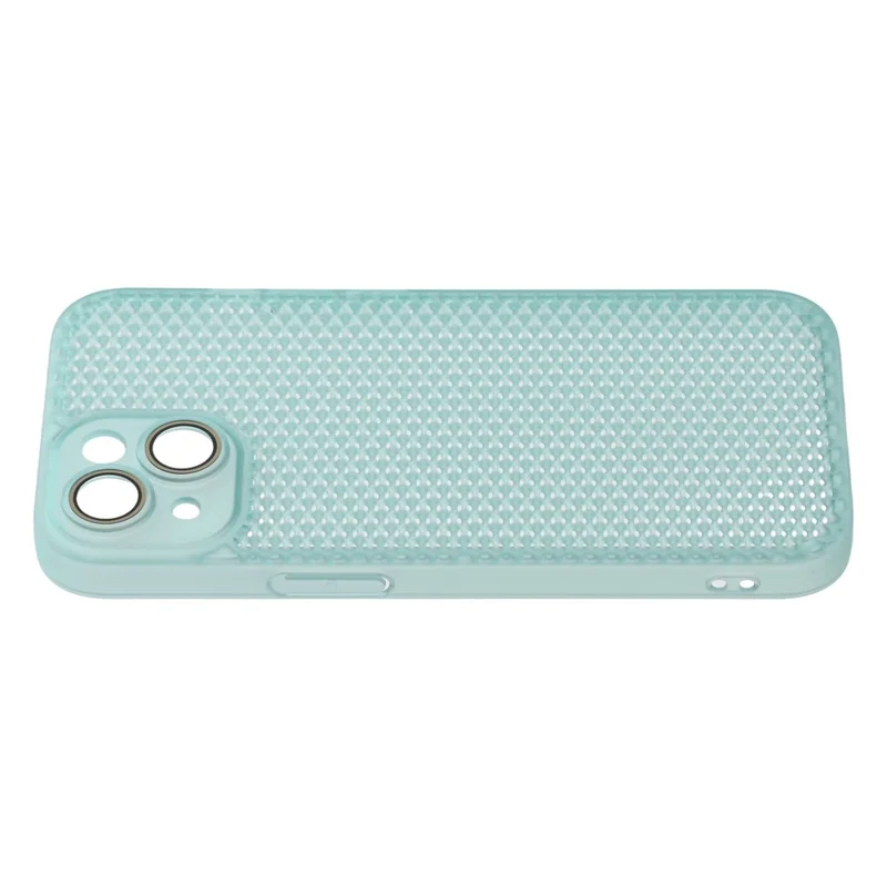 Capa para iPhone 13 com Dissipação de Calor, Capa Rígida de PC com Protetor de Lente da Câmera - Verde Transparente