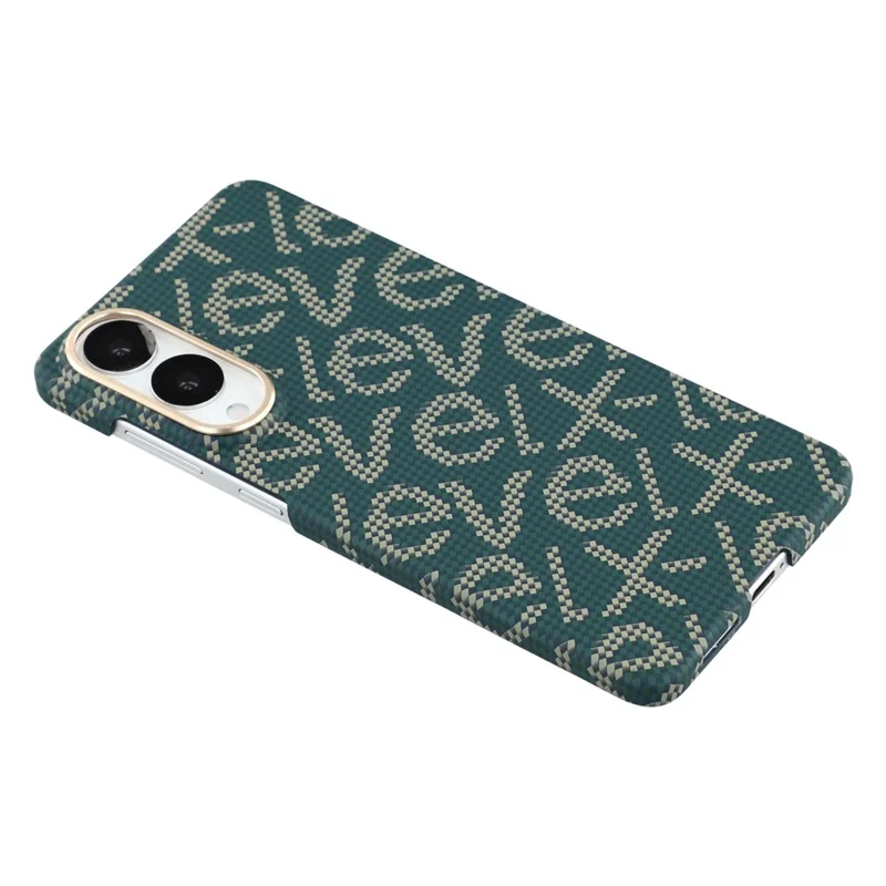 X-LEVEL For Samsung Galaxy S25 Edge Case Compatible with MagSafe PC + Metal Phone Back Cover Carbon Fiber Texure - Green