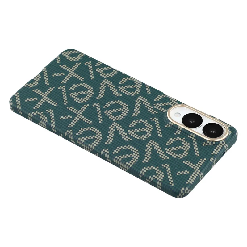 X-LEVEL For Samsung Galaxy S25 Edge Case Compatible with MagSafe PC + Metal Phone Back Cover Carbon Fiber Texure - Green