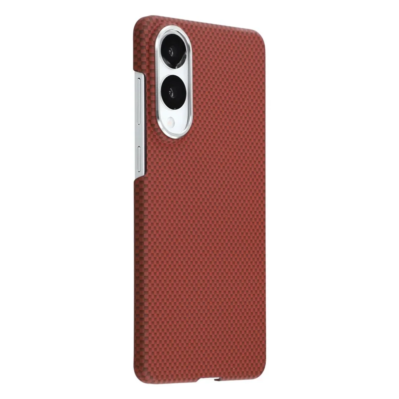 X-LEVEL For Samsung Galaxy S25 Edge Case Compatible with MagSafe Carbon Nanofiber+Metal Lens Frame Phone Cover - Red