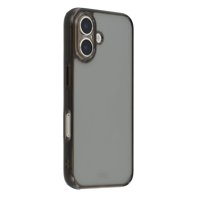 X-LEVEL Para Funda iPhone 16 PC + TPU Carcasa Trasera Translúcida para Teléfono - Negro Transparente