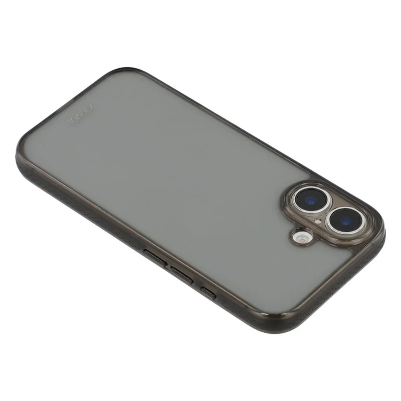 X-LEVEL Para Funda iPhone 16 PC + TPU Carcasa Trasera Translúcida para Teléfono - Negro Transparente