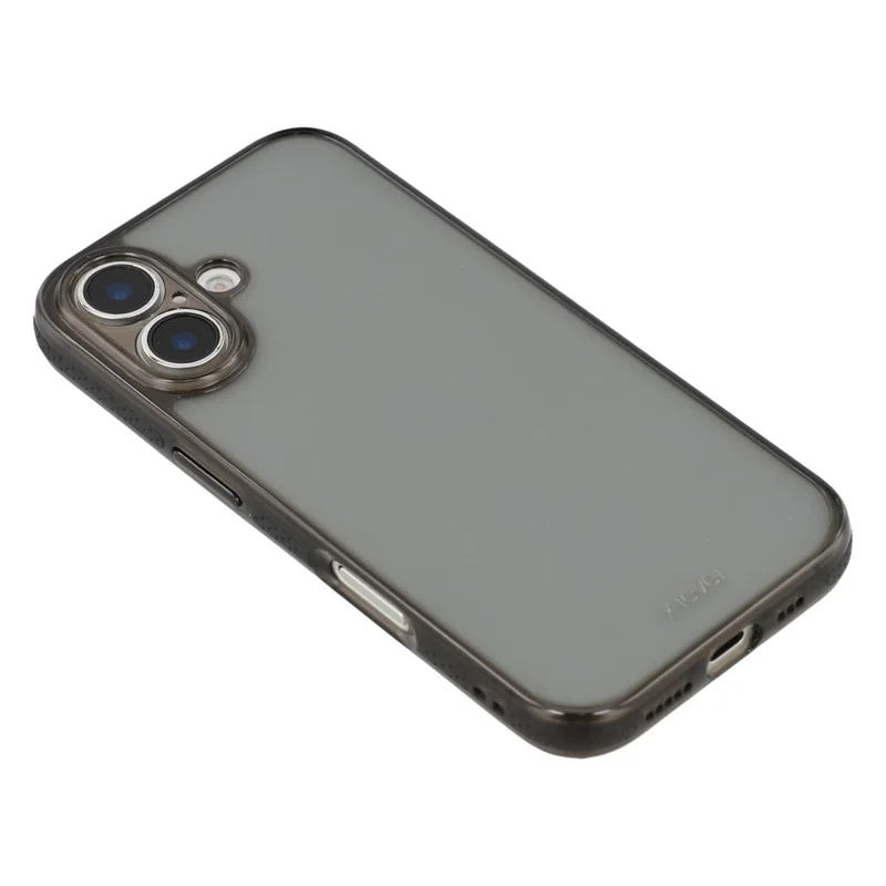 X-LEVEL Para Funda iPhone 16 PC + TPU Carcasa Trasera Translúcida para Teléfono - Negro Transparente