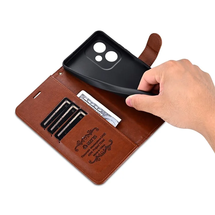 AZNS Hülle für Honor 400 5G (Global) Kratzfestes PU-Leder Ständer Brieftasche Handyhülle - Braun