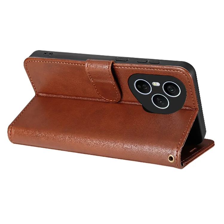 AZNS For Honor 400 Pro 5G (Global) Hülle Anti-Kratzer PU-Leder Standfunktion Brieftasche Handyhülle - Braun