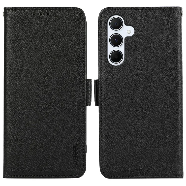 ABEEL For Samsung Galaxy A17 Case Litchi Texture Leather RFID Blocking Phone Cover - Black