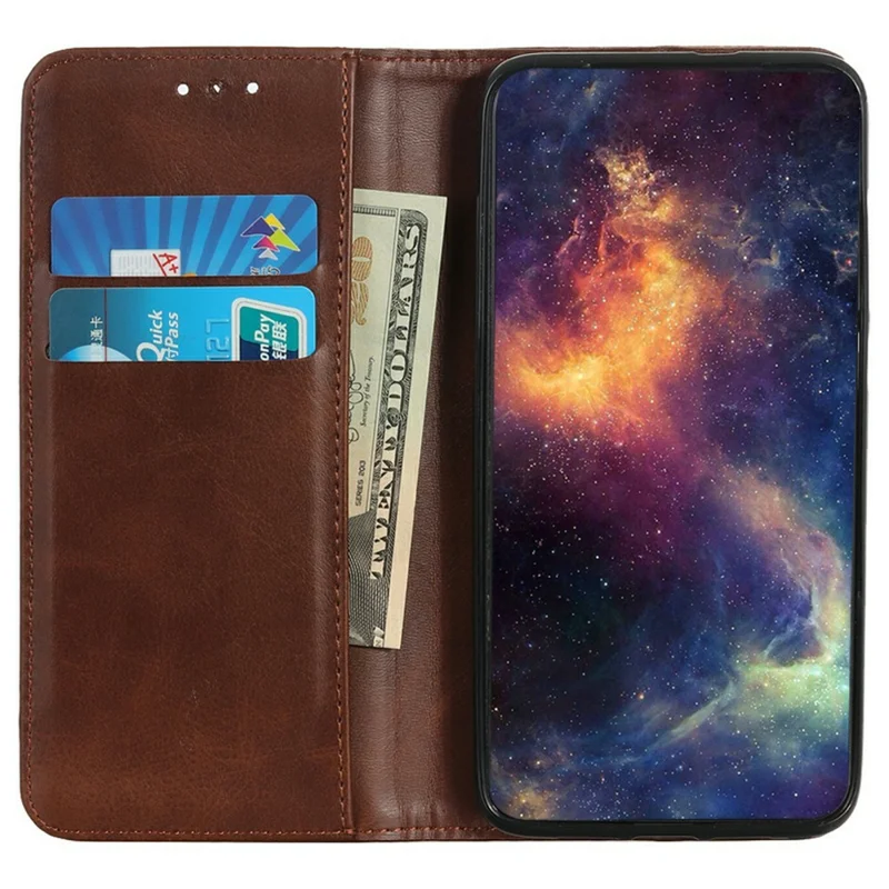 For Samsung Galaxy A17 5G / A17 4G / A26 5G Case Split Leather Flip Wallet Phone Cover - Coffee