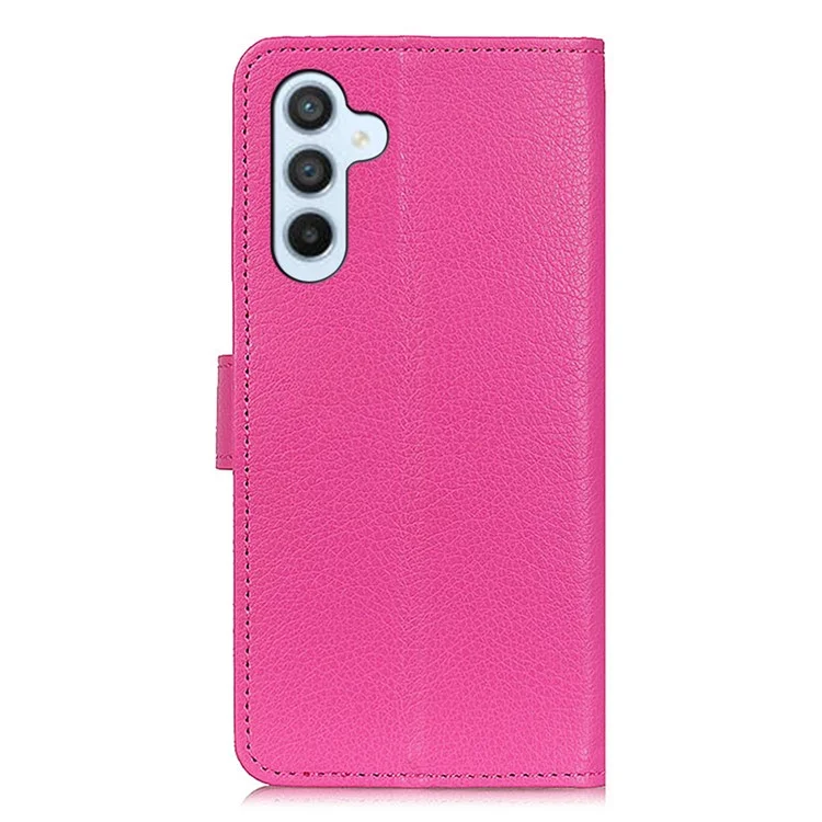 For Samsung Galaxy A17 Wallet Case PU Leather Phone Cover Litchi Texture - Rose