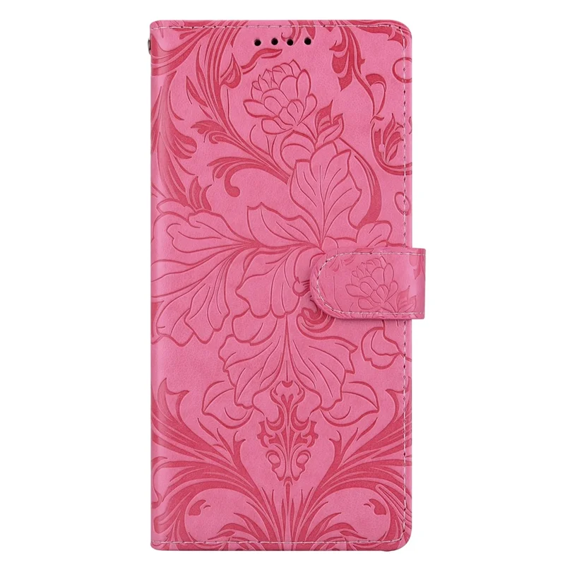 For Google Pixel 9a Leather Case Imprinted Floral Pattern Wallet Stand Flip Phone Cover - Rose