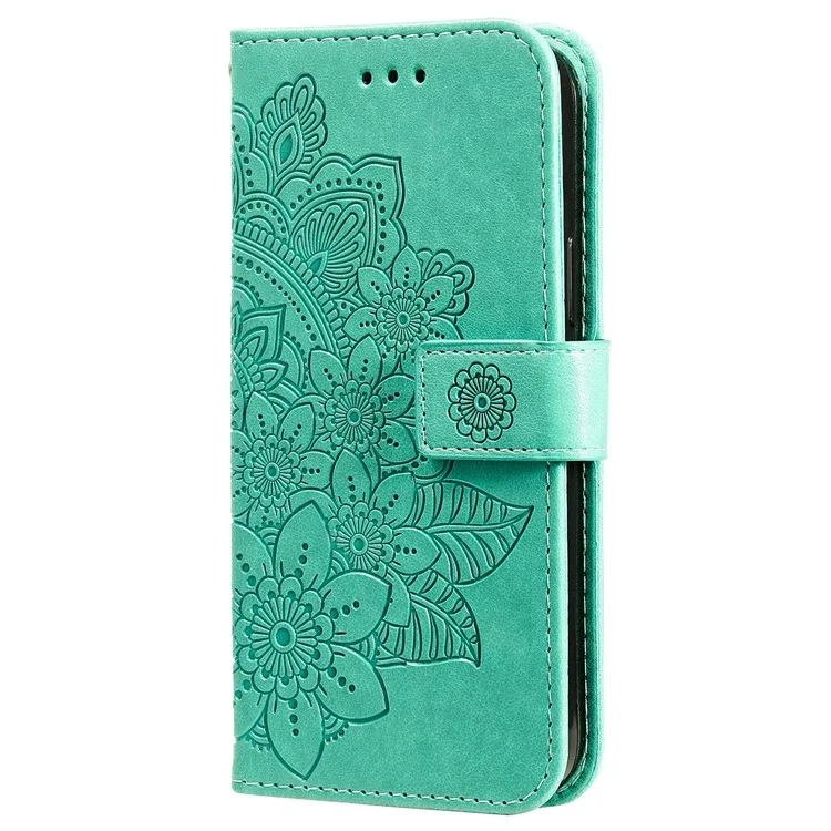 Para Xiaomi 12t 5g / 12T Pro 5G / Redmi K50 Ultra 5G Stand Willet PU Cuero Flower Impresión de la Cubierta Del Teléfono Anti-scratch Con Correa - Verde
