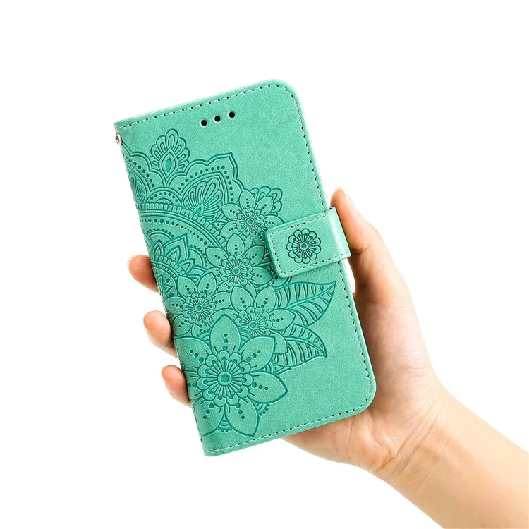 Para Xiaomi 12t 5g / 12T Pro 5G / Redmi K50 Ultra 5G Stand Willet PU Cuero Flower Impresión de la Cubierta Del Teléfono Anti-scratch Con Correa - Verde