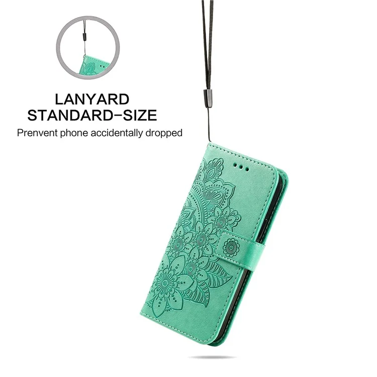 Para Xiaomi 12t 5g / 12T Pro 5G / Redmi K50 Ultra 5G Stand Willet PU Cuero Flower Impresión de la Cubierta Del Teléfono Anti-scratch Con Correa - Verde