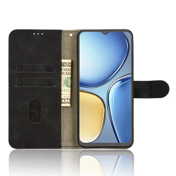 Чехол-кошелек для itel A90 4G из искусственной кожи с защитой от падения - Черный