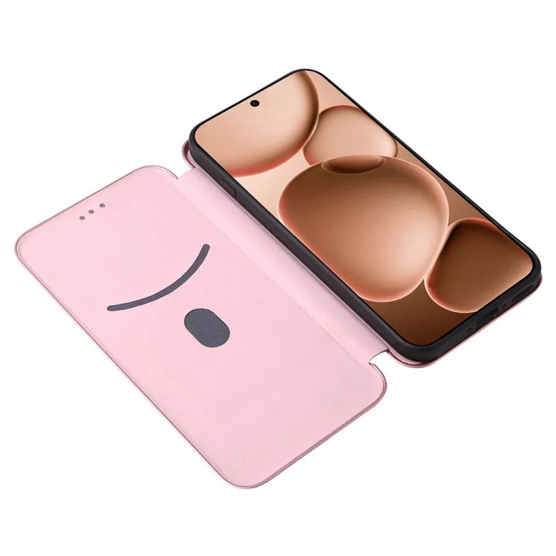 Til Oppo Find X8s+ 5G hylse med struktur af kulfiber, stødfast hylse af PU-læder - Rosenød